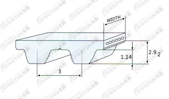 STD3M型聚氨酯开口带齿形图