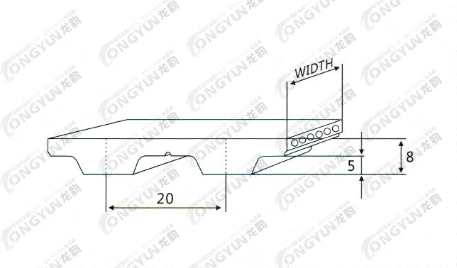 T20型聚氨酯开口带齿形图