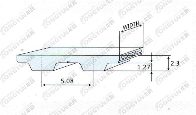 XL型聚氨酯开口带齿形图